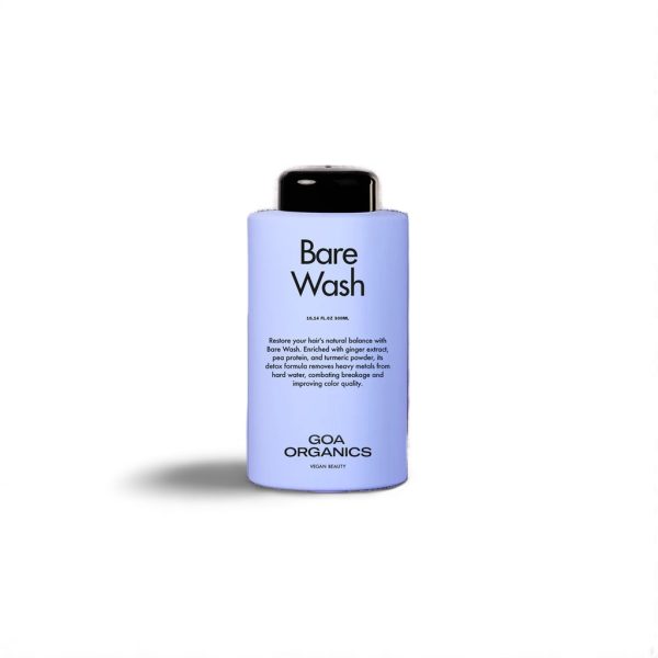 Bare Wash Goa Organics champú detox 300ml – limpieza profunda, elimina cloro, cobre y metales pesados del cabello fino o graso